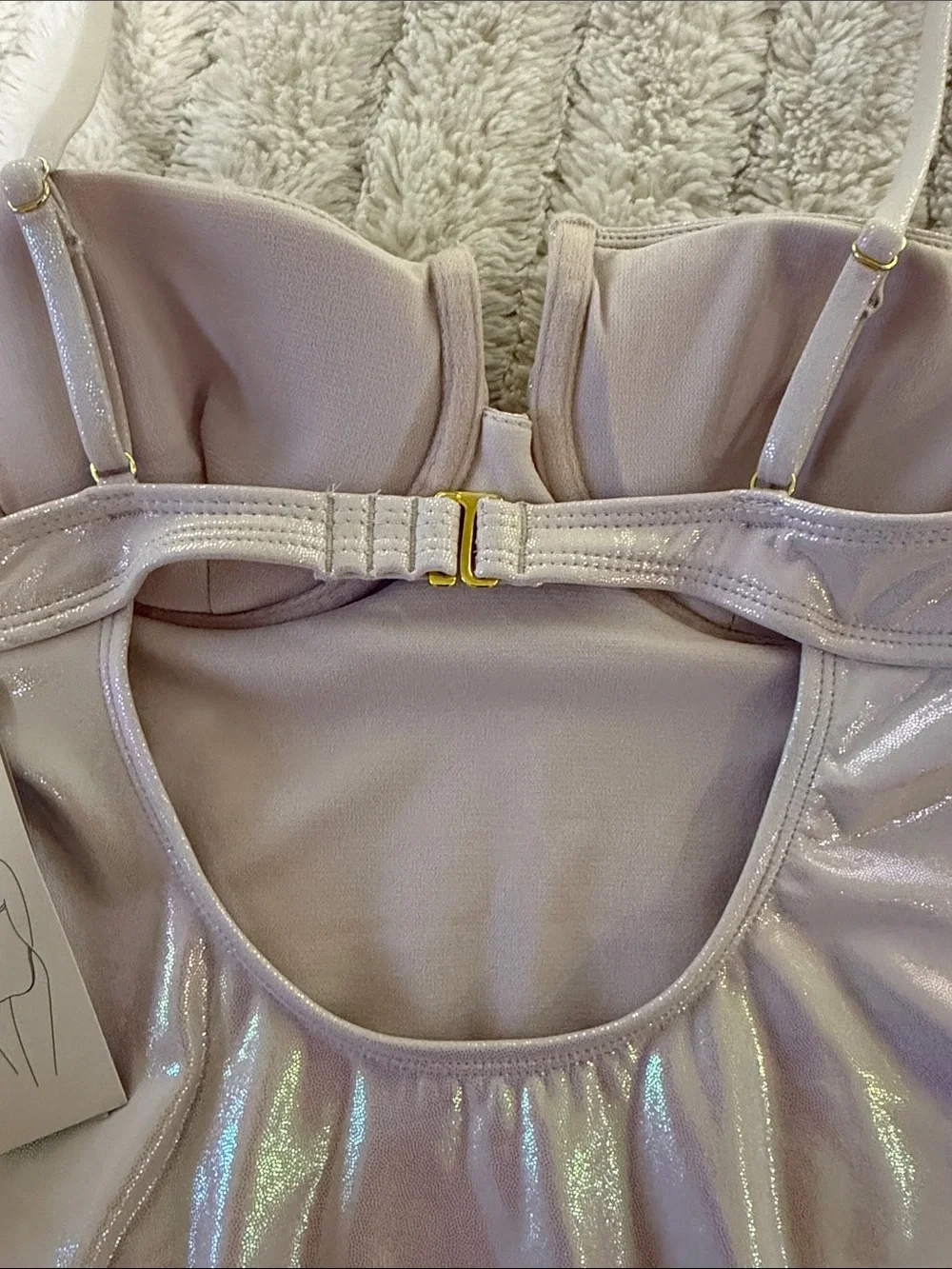 Iridescent High Leg One-Piece Swim suit with Underwire Cups